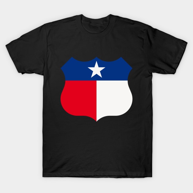 Texas Sign Shield / Tejas Signo Escudo T-Shirt by MrFaulbaum